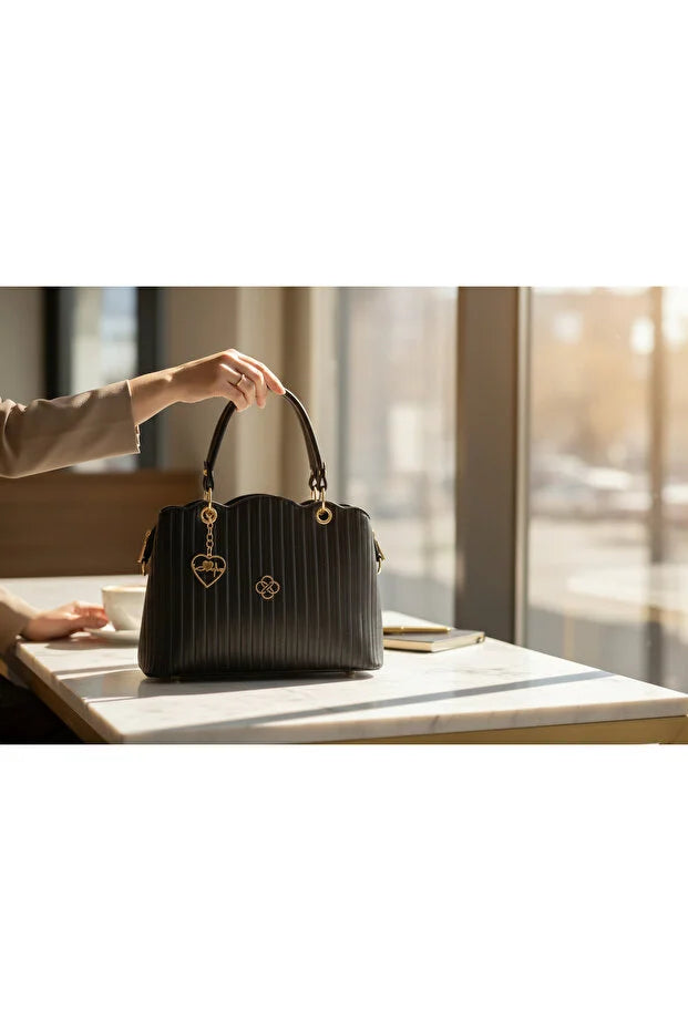 Soft Textured Everyday Women's Shoulder and Handbag - 2 Compartments