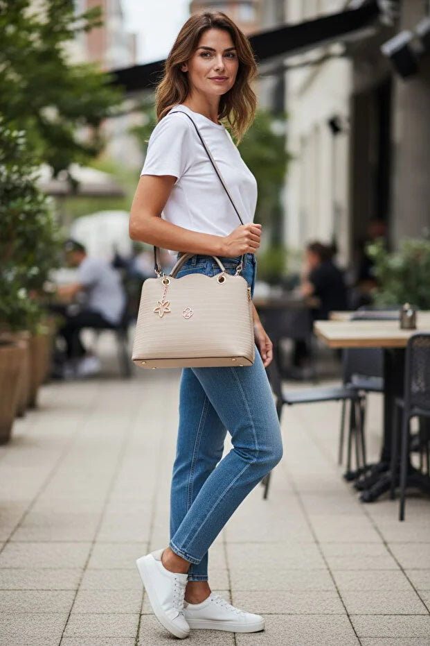 Soft Textured Everyday Women's Shoulder and Handbag - 2 Compartments