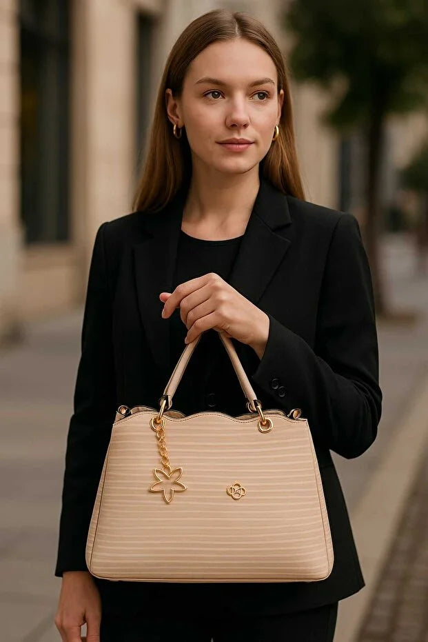 Soft Textured Everyday Women's Shoulder and Handbag - 2 Compartments